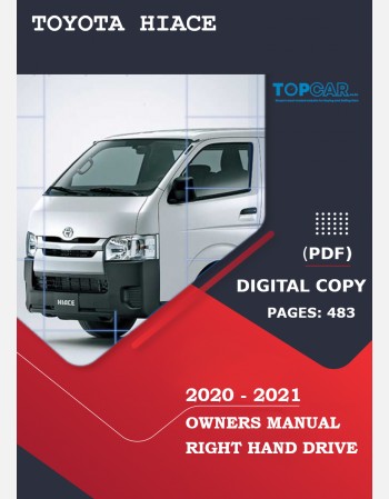 toyota hiace 2020-2021 owners manual in english